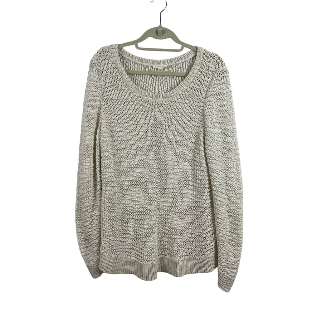 Eileen Fisher Cream Loose Knit Scoop Neck Sweater Sz. XL - Picture 3 of 9